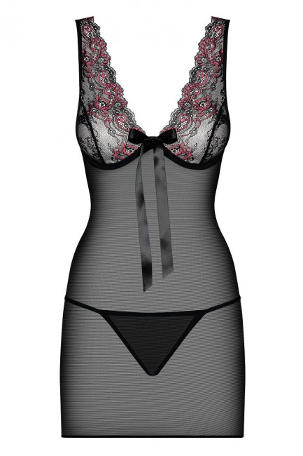 Полупрозрачная сорочка с вышивкой Musca chemise, Obsessive
