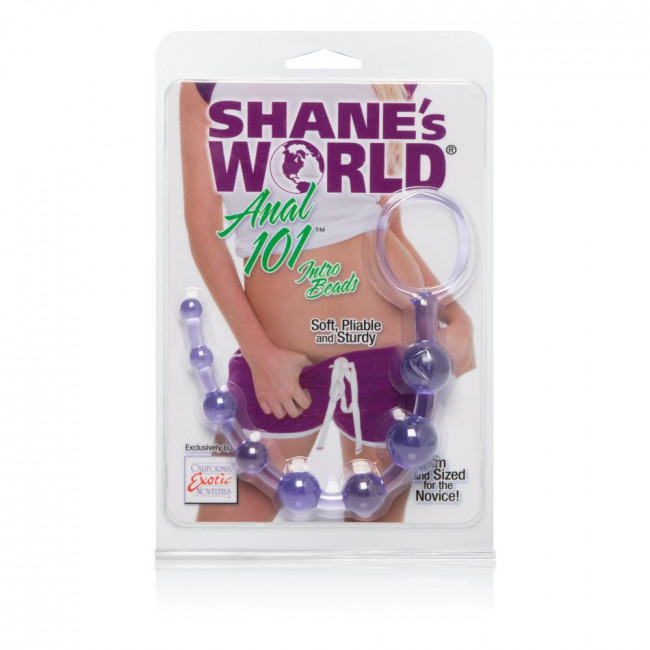 Фиолетовая анальная цепочка Shane's World Anal 101 Intro Beads - 21 см., California Exotic Novelties