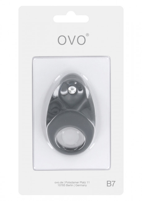 Серое эрекционное кольцо B7 с вибрацией, OVO
