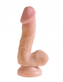 Реалистичный фаллоимитатор Dual Density 6.5" Cock with Balls - 16,5 см., Pipedream