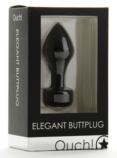 Чёрный анальный плаг Elegant Black - 8,3 см., Shots Media BV