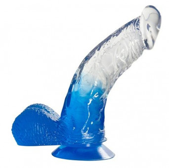 Синий фаллоимитатор с прозрачной верхней частью JELLY JOY FADE OUT DONG 6INCH - 15,2 см., Dream Toys