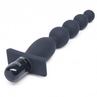 Тёмно-синяя анальная виброёлочка Carnal Promise Vibrating Anal Beads - 20,8 см., Fifty Shades of Grey