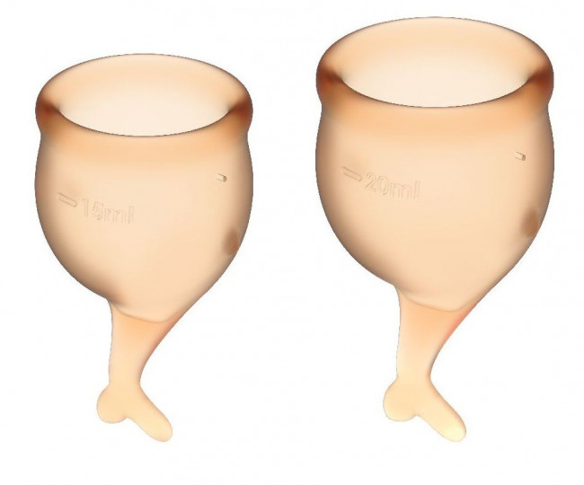 Набор оранжевых менструальных чаш Feel secure Menstrual Cup Набор оранжевых менструальных чаш Feel secure Menstrual Cup