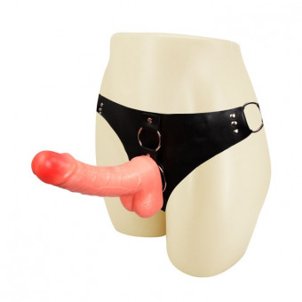 Реалистичный фаллос телесного цвета на трусиках Sex Partner - 18 см., Bior toys