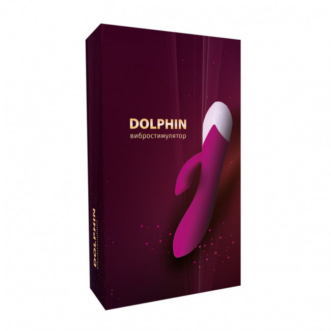 Розовый вибростимулятор Dolphin с клиторальным отростком - 19,3 см., RestArt