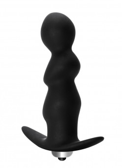 Чёрная анальная пробка с вибрацией Spiral Anal Plug - 12 см., Lola toys