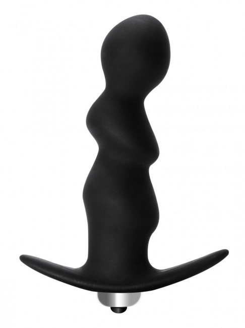 Чёрная анальная пробка с вибрацией Spiral Anal Plug - 12 см., Lola toys Чёрная анальная пробка с вибрацией Spiral Anal Plug - 12 см., Lola toys