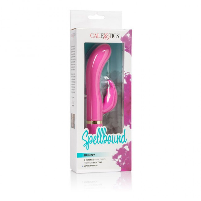 Вибромассажер Spellbound Bunny с загнутым кончиком - 17,8 см., California Exotic Novelties