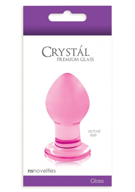 Малая розовая стеклянная анальная пробка Crystal Small - 6,2 см., NS Novelties