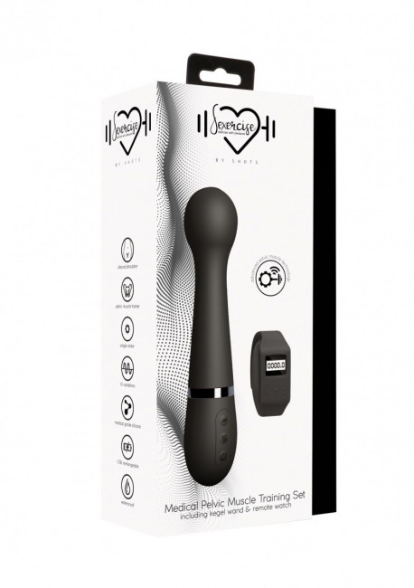 Черный вибромассажер Kegel Wand - 18,5 см. Черный вибромассажер Kegel Wand - 18,5 см.