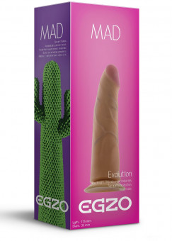 Телесный фаллоимитатор без мошонки Mad Cactus - 17,5 см., EGZO
