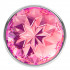 Большая серебристая анальная пробка Diamond Pink Sparkle Large с розовым кристаллом - 8 см., Lola toys