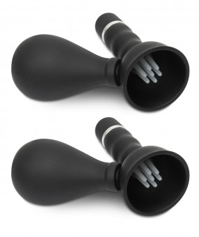 Черные вибропомпы на соски Cordless Vibrating Nipple Suckers, Pipedream