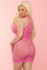 Сексуальное платье-сетка на тонких бретелях AMNESIA SEAMLESS HOT DRESS, Pink Lipstick