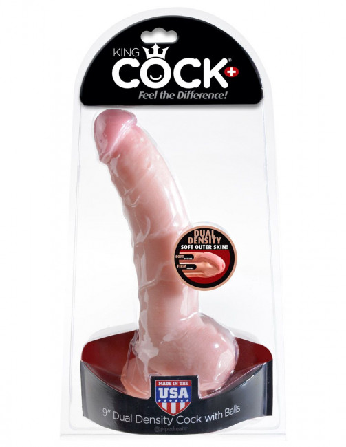 Загнутый фаллоимитатор с мошонкой Dual Density 9" Cock - 22,9 см., Pipedream Загнутый фаллоимитатор с мошонкой Dual Density 9" Cock - 22,9 см., Pipedream