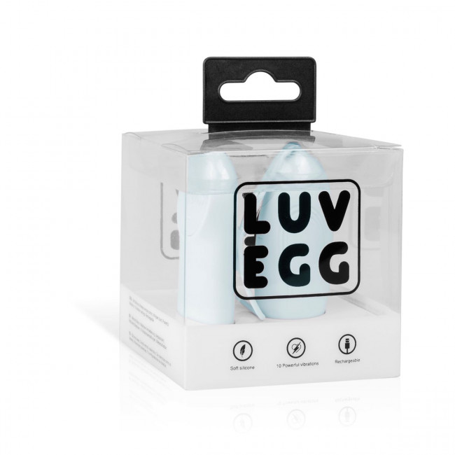 Нежно-голубое виброяйцо LUV EGG с пультом ДУ Нежно-голубое виброяйцо LUV EGG с пультом ДУ