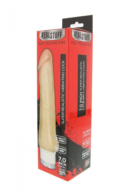 Реалистичный мультискоростной вибратор REALSTUFF 7INCH VIBRATOR - 17,8 см., Dream Toys