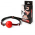 Красно-черный пластиковый кляп-шарик с отверстиями Ball Gag, Bior toys