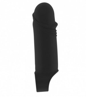 Чёрная удлиняющая насадка Stretchy Thick Penis Extension No.35 - 15,2 см., Shots Media BV