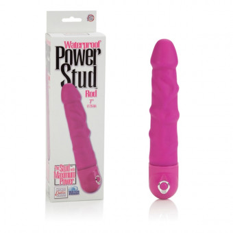 Розовый вибратор Power Stud Rod Dongs - 17,8 см., California Exotic Novelties