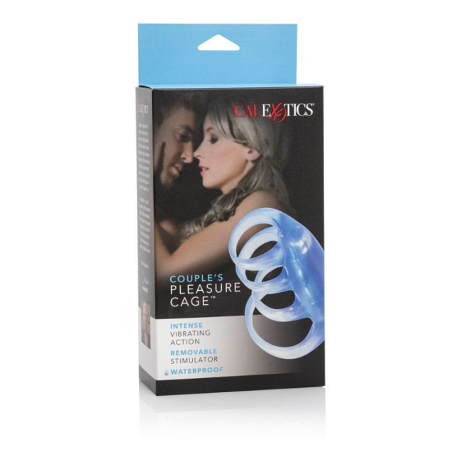 Голубая насадка с вибрацией Couple's Pleasure Cage, California Exotic Novelties