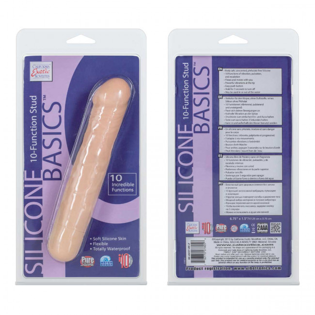 Силиконовый вибратор Silicone Basics 10-Function Stud - 17,25 см., California Exotic Novelties Силиконовый вибратор Silicone Basics 10-Function Stud - 17,25 см., California Exotic Novelties