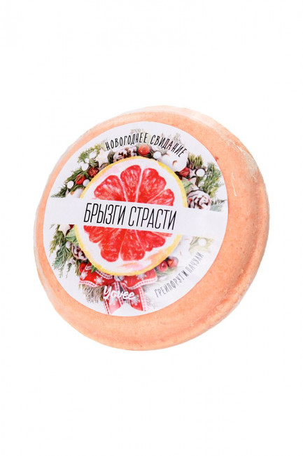 Бомбочка для ванны «Брызги страсти» с ароматом грейпфрута и пачули - 70 гр., ToyFa Бомбочка для ванны «Брызги страсти» с ароматом грейпфрута и пачули - 70 гр., ToyFa