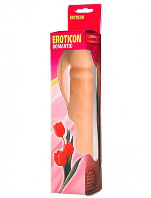 Телесный гнущийся фаллоимитатор из ультраскин - 23 см., Eroticon