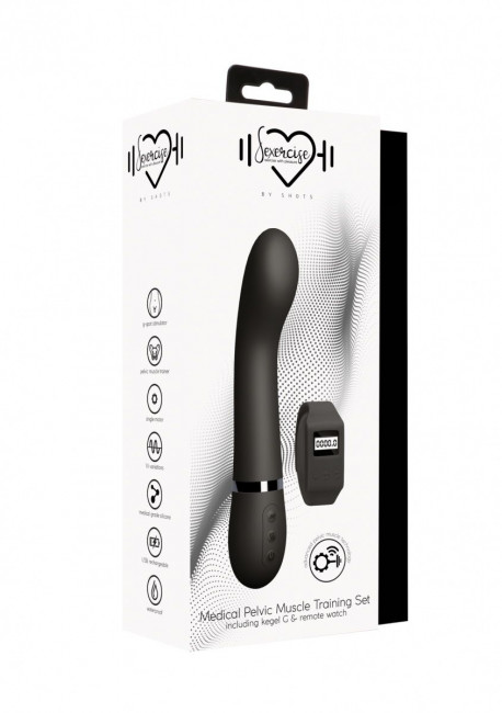 Черный вибромассажер Kegel G - 20 см. Черный вибромассажер Kegel G - 20 см.