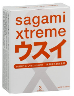 Ультратонкие презервативы Sagami Xtreme Superthin - 3 шт., Sagami