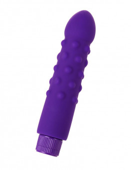 Фиолетовый вибратор с шишечками - 17 см., A-toys