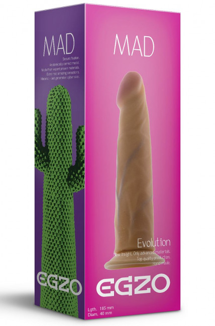 Телесный фаллоимитатор без мошонки Mad Cactus - 18,5 см., EGZO