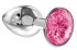 Малая серебристая анальная пробка Diamond Pink Sparkle Small с розовым кристаллом - 7 см., Lola toys Малая серебристая анальная пробка Diamond Pink Sparkle Small с розовым кристаллом - 7 см., Lola toys