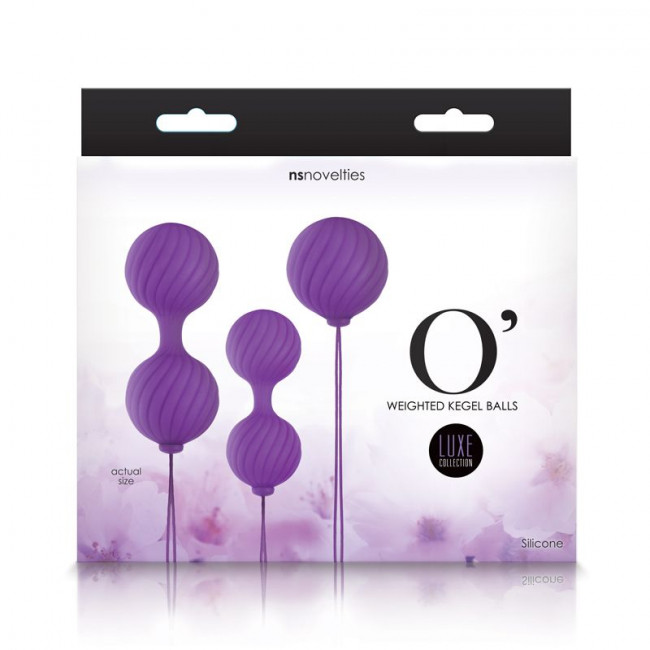 Набор фиолетовых вагинальных шариков Luxe O' Weighted Kegel Balls, NS Novelties