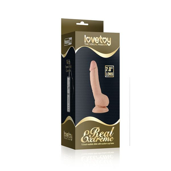 Фаллоимитатор с вибрацией на присоске Flesh - 17,8 см., Lovetoy Фаллоимитатор с вибрацией на присоске Flesh - 17,8 см., Lovetoy