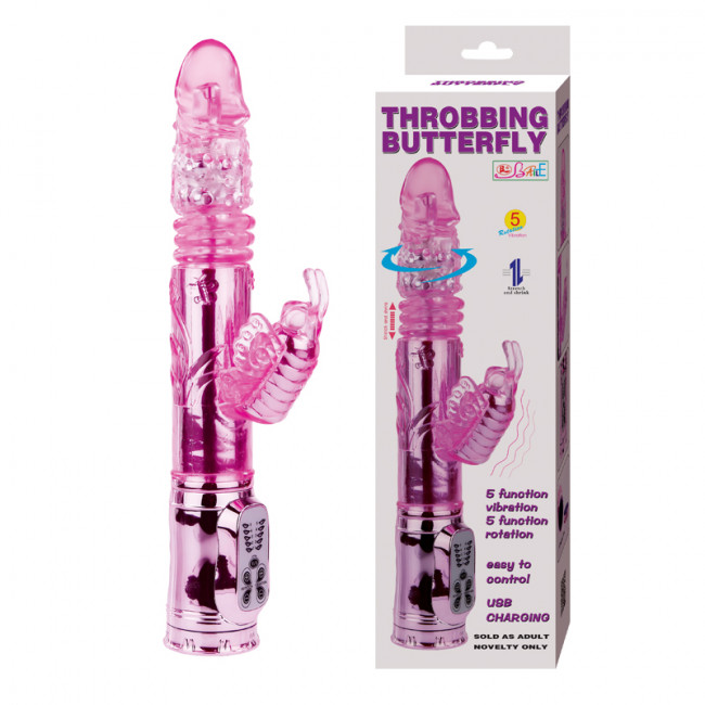 Вибратор-бабочка Throbbing Butterfly - 29,5 см., Baile