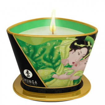 Массажная свеча Exotic Green Tea с ароматом зелёного чая - 170 мл., Shunga