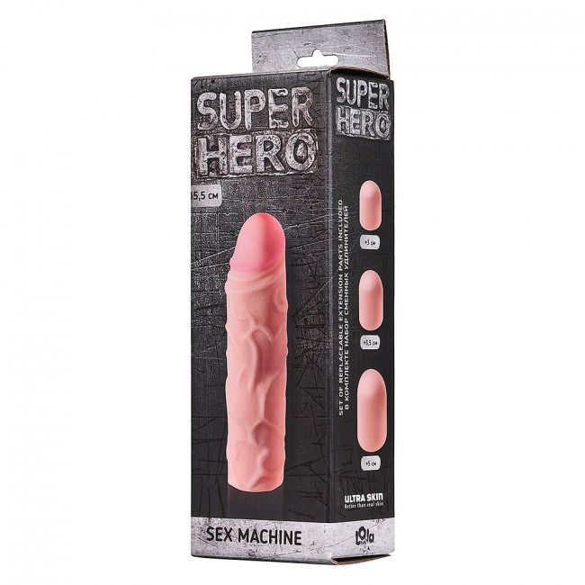 Фаллоудлинитель SUPER HERO Sex Machine - 15,5 см., Lola toys Фаллоудлинитель SUPER HERO Sex Machine - 15,5 см., Lola toys