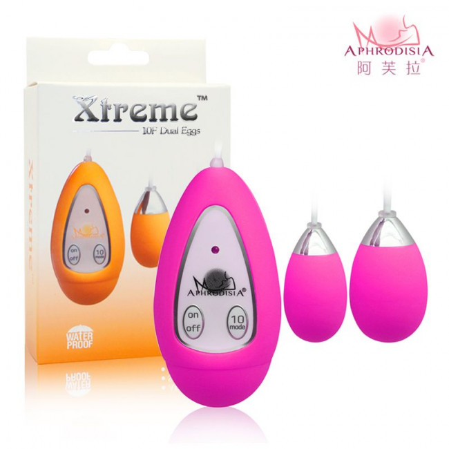 Розовые виброяйца Xtreme 10F Dual Eggs Розовые виброяйца Xtreme 10F Dual Eggs