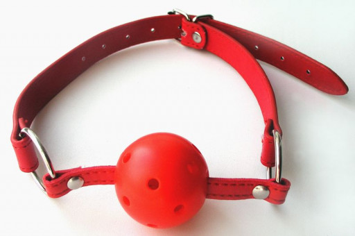 Красный пластиковый кляп-шарик Ball Gag, Bior toys