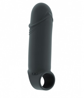 Серая удлиняющая насадка Stretchy Thick Penis Extension No.35 - 15,2 см., Shots Media BV