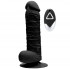 Чёрный реалистик на присоске и с пультом ДУ PURRFECT SILICONE DELUXE REMOTE VIBE 7IN - 18 см., Dream Toys