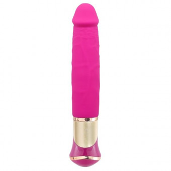 Ярко-розовый вибратор ECSTASY Deluxe Rowdy Dong - 21,5 см.