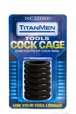 Черная сжимающая утяжка TITAN COCK CAGE, Doc Johnson