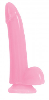 Розовый фаллоимитатор на присоске Firefly Smooth Glowing Dong 5 Pink - 14,5 см., NS Novelties