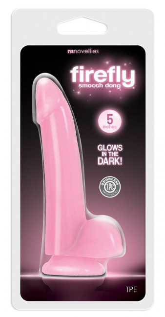 Розовый фаллоимитатор на присоске Firefly Smooth Glowing Dong 5 Pink - 14,5 см., NS Novelties Розовый фаллоимитатор на присоске Firefly Smooth Glowing Dong 5 Pink - 14,5 см., NS Novelties