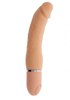 Телесный силиконовый вибратор-реалистик PURRFECT SILICONE BENDABLE 10FUNCTIONS - 15 см., Dream Toys