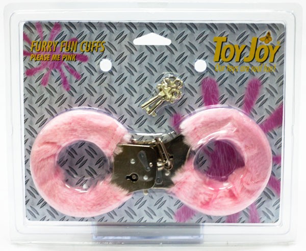 Розовые меховые наручники с ключами, Toy Joy Розовые меховые наручники с ключами, Toy Joy