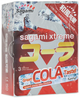 Ароматизированные презервативы Sagami Xtreme Cola  - 3 шт., Sagami